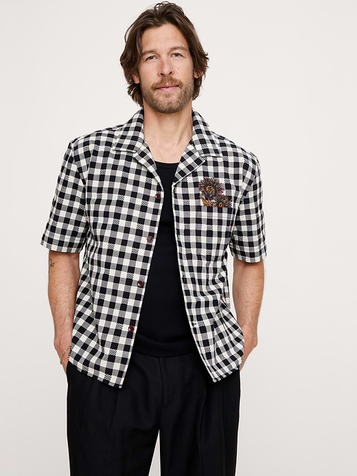 Banana Republic Relaxed-Fit Embroidered Cotton Resort Shirt — photo 4