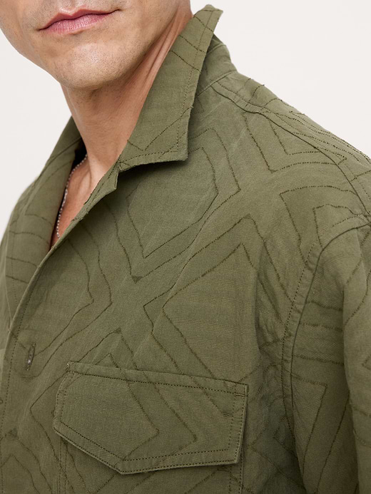 Banana Republic Relaxed-Fit Cotton Jacquard Resort Shirt — photo 7