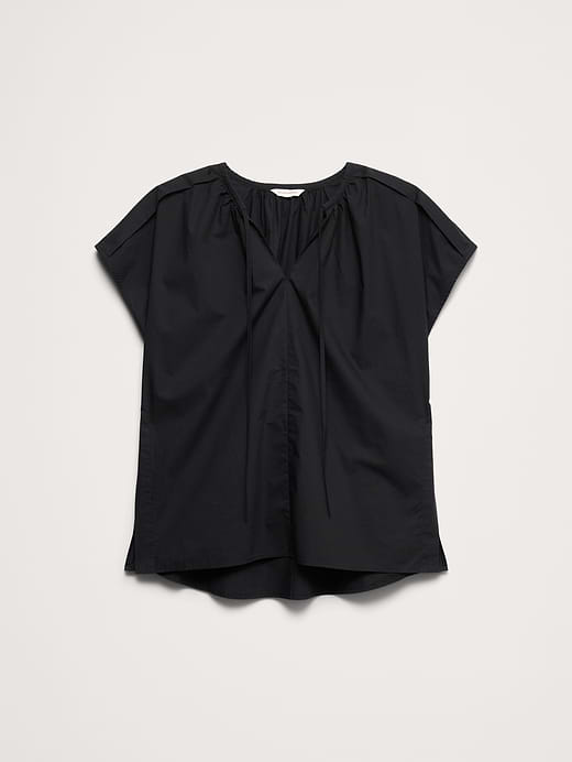 Banana Republic Cotton Poplin Split-Neck Tunic — photo 5
