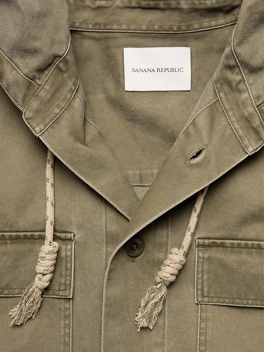 Banana Republic Cotton Twill Hooded Overshirt — photo 6