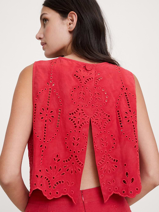 Banana Republic Tencel™-Linen Eyelet Tank — photo 3