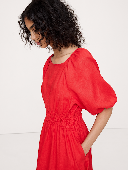 Banana Republic Linen Puff-Sleeve Maxi Dress — photo 4