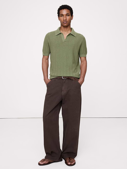 Banana Republic Textured Cotton Stripe Sweater Polo — photo 1