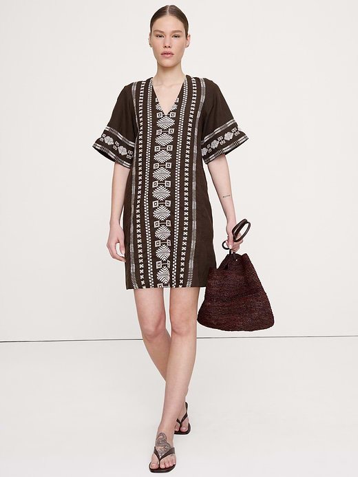 Banana Republic Embroidered Linen Mini Dress — photo 1