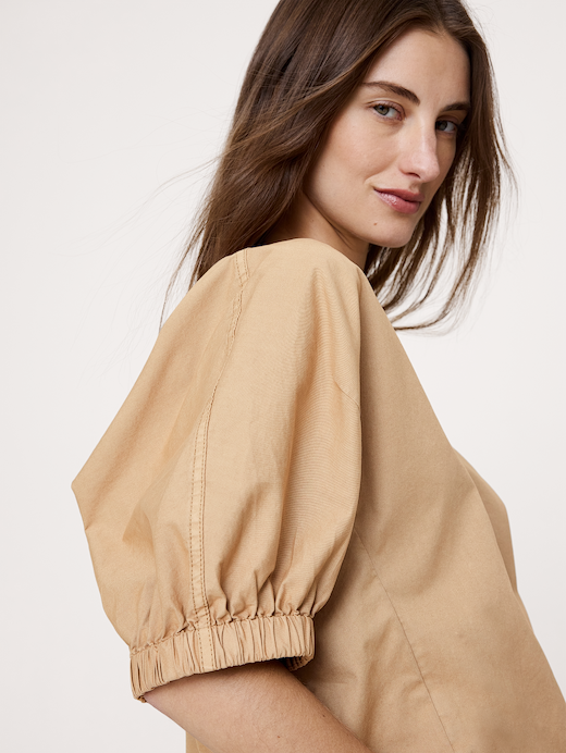 Banana Republic Cotton Twill Puff-Sleeve Top — photo 4