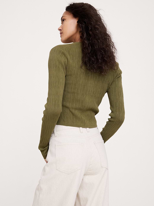 Banana Republic Crinkle Knit Cropped Cardigan — photo 3