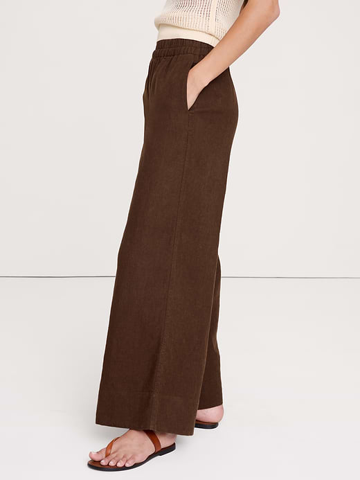 Banana Republic High-Rise Wide-Leg Linen Pull-On Ankle Pant — photo 4