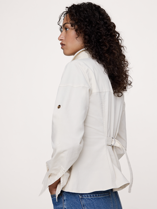 Banana Republic Stretch-Cotton Pleated-Waist Top — photo 4
