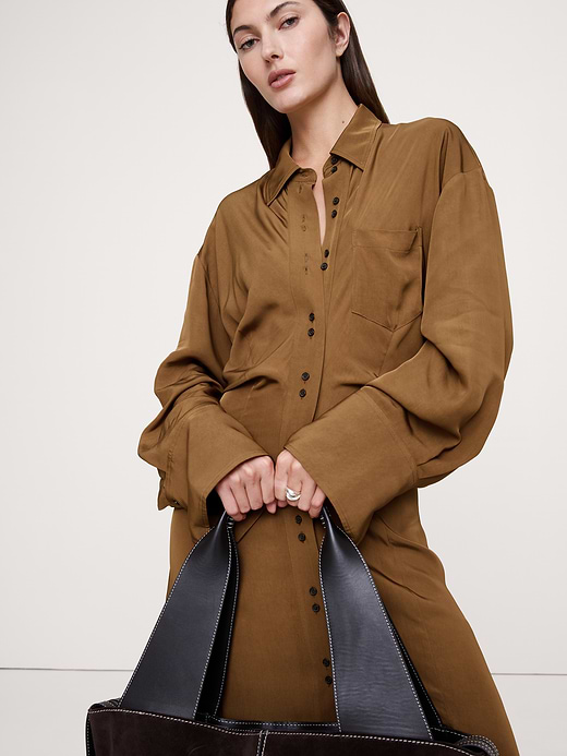 Banana Republic Drapey Twill Shirt Dress — photo 4