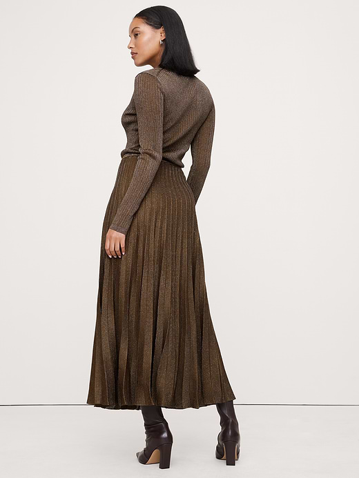 Banana Republic Pleated Metallic Sweater Skirt — photo 3