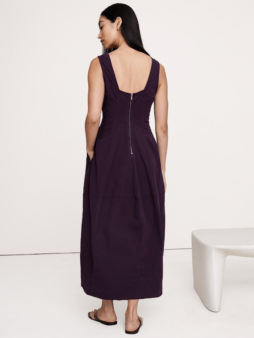 Banana Republic Stretch-Cotton Barrel Midi Dress — photo 3