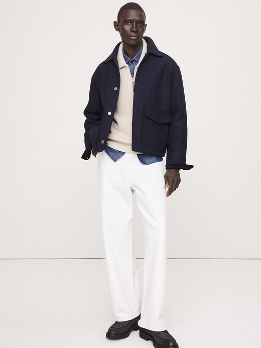 Banana Republic Cotton Ribbed Zip Sweater Polo — photo 4