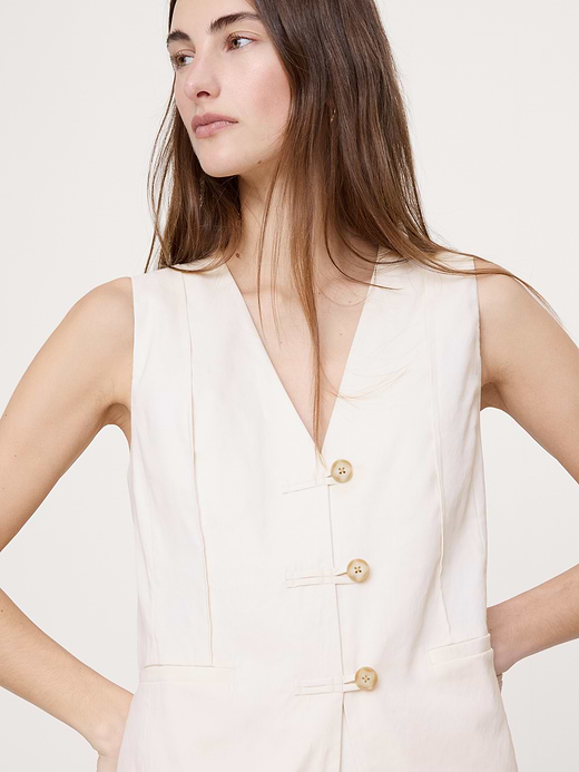 Banana Republic Stretch Linen-Viscose Long Vest — photo 4