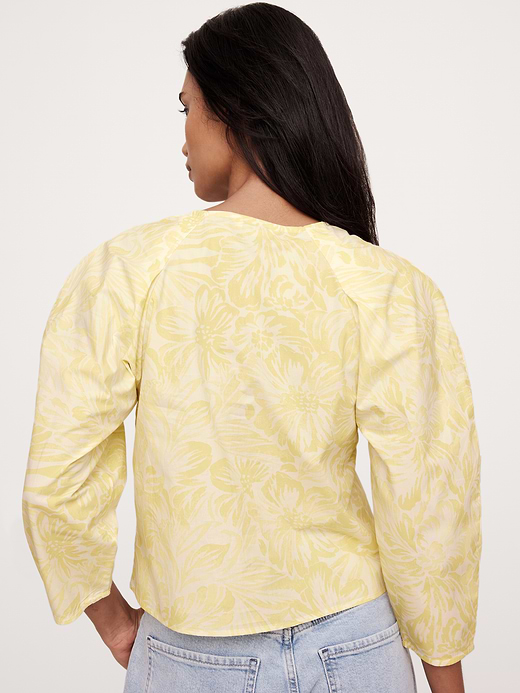 Banana Republic Cotton Poplin Lace-Up Cropped Shirt — photo 3