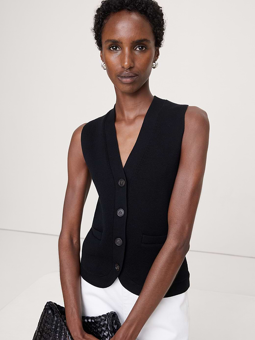 Banana Republic Larkspur Cotton-Silk Sweater Vest — photo 4