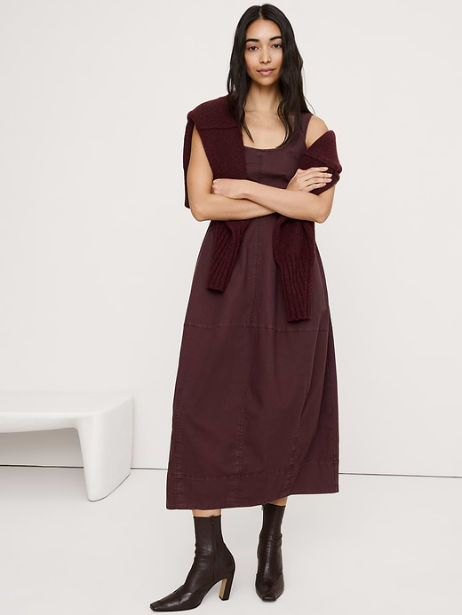 Banana Republic Stretch-Cotton Barrel Midi Dress — photo 1