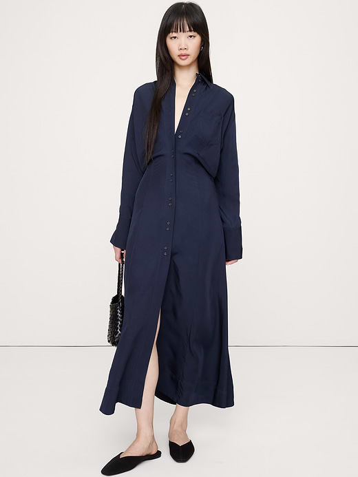 Banana Republic Drapey Twill Shirt Dress — photo 1