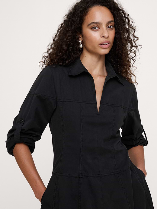 Banana Republic Cotton Twill Paneled Shirt Dress — photo 4