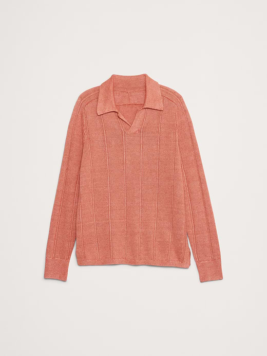 Banana Republic Linen Ribbed Sweater Polo — photo 5