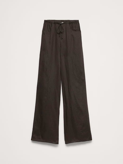 Banana Republic The Studio Wide-Leg Drawstring Pant in Linen — photo 5
