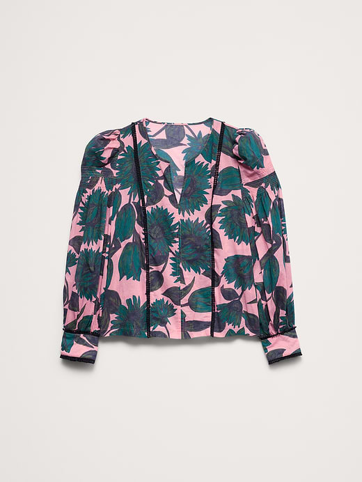 Banana Republic Lightweight Cotton Puff-Sleeve Top — photo 5