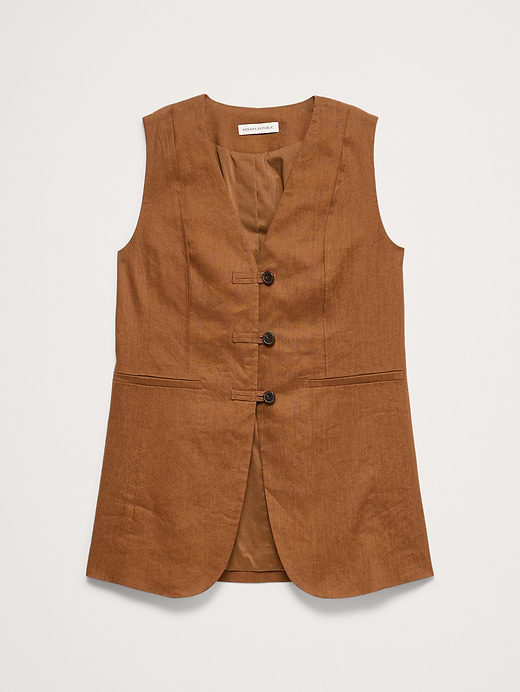 Banana Republic Stretch Linen-Viscose Long Vest — photo 5