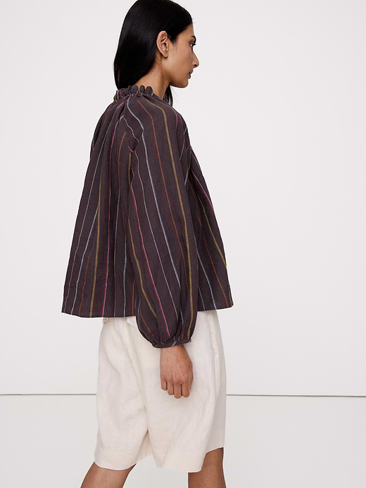 Banana Republic Linen Ruffle-Neck Top — photo 3