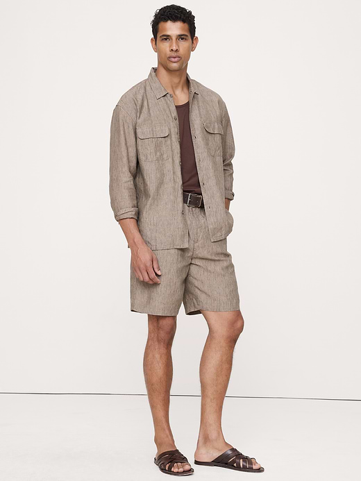 Banana Republic 9" Pleated Linen-Cotton Pull-On Short — photo 3