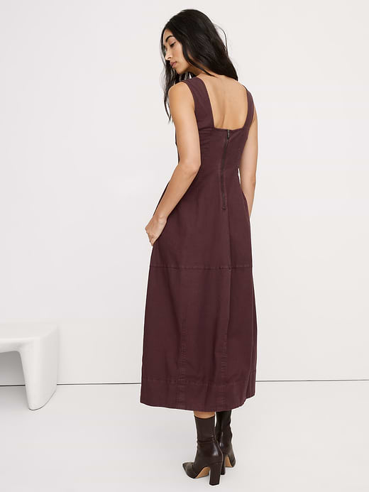 Banana Republic Stretch-Cotton Barrel Midi Dress — photo 3