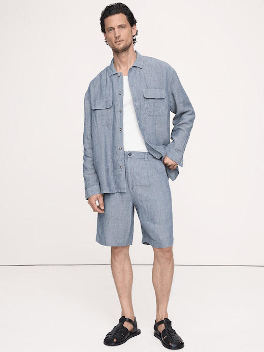 Banana Republic 9" Pleated Linen-Cotton Pull-On Short — photo 1