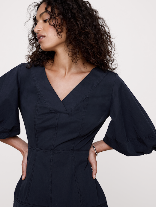 Banana Republic Cotton Twill Barrel Midi Dress — photo 4