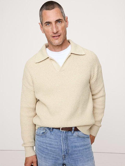 Banana Republic Chunky Cotton-Blend Sweater Polo — photo 1