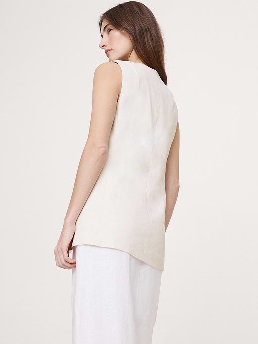 Banana Republic Stretch Linen-Viscose Long Vest — photo 3
