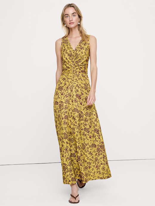 Banana Republic Viscose-Linen V-Neck Maxi Dress — photo 1