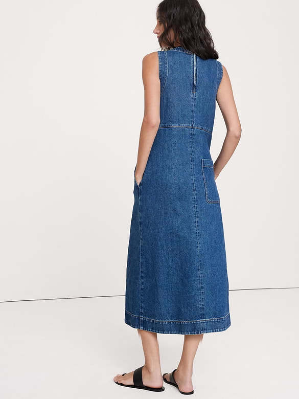 Banana Republic Denim Shift Midi Dress — photo 3