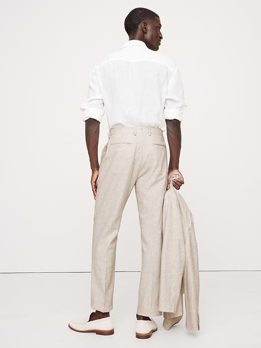 Banana Republic Herringbone Cotton-Linen Slim Suit Pant — photo 3