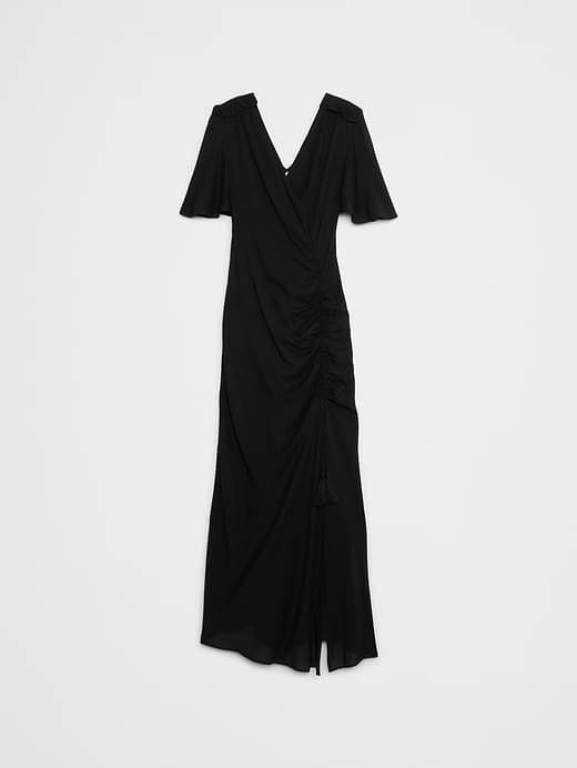 Banana Republic Stretch-Crepe Flutter-Sleeve Maxi Dress — photo 5