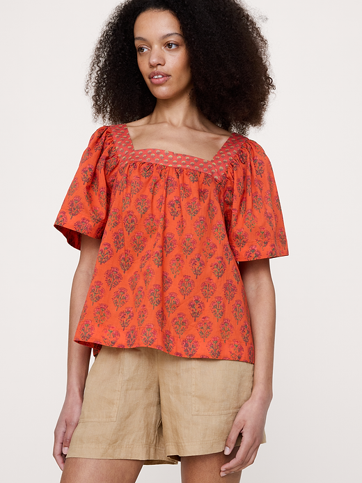 Banana Republic Lightweight Cotton Square-Neck Top — photo 1