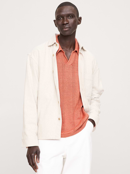 Banana Republic Linen Ribbed Sweater Polo — photo 4