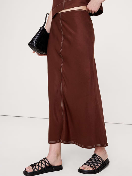 Banana Republic Viscose-Linen Bias-Cut Maxi Skirt — photo 4