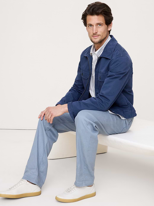 Banana Republic Straight Linen-Cotton Traveler Pant — photo 4