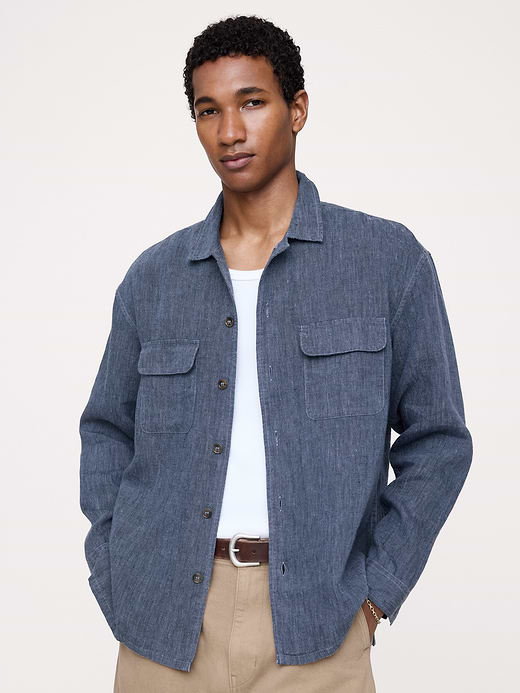 Banana Republic Relaxed-Fit Linen Resort Shirt — photo 1