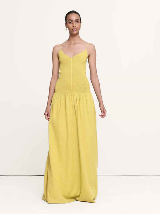 Banana Republic Linen-Cotton Gauze Smocked Maxi Dress — photo 6