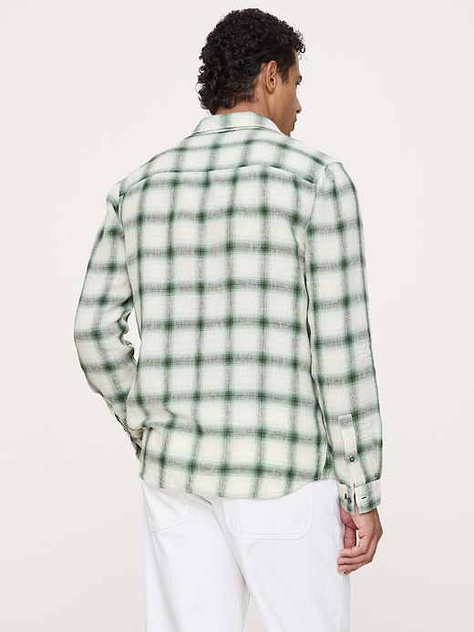 Banana Republic Standard-Fit Plaid Linen-Cotton Shirt — photo 3