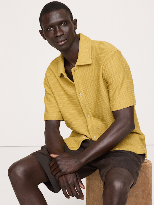 Banana Republic Knit Twill Resort Shirt — photo 1