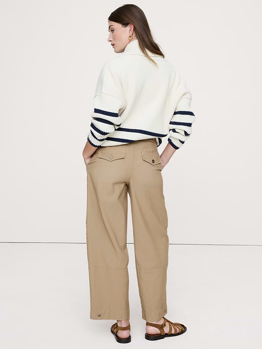 Banana Republic Wide-Leg Textured Twill Pull-On Pant — photo 3