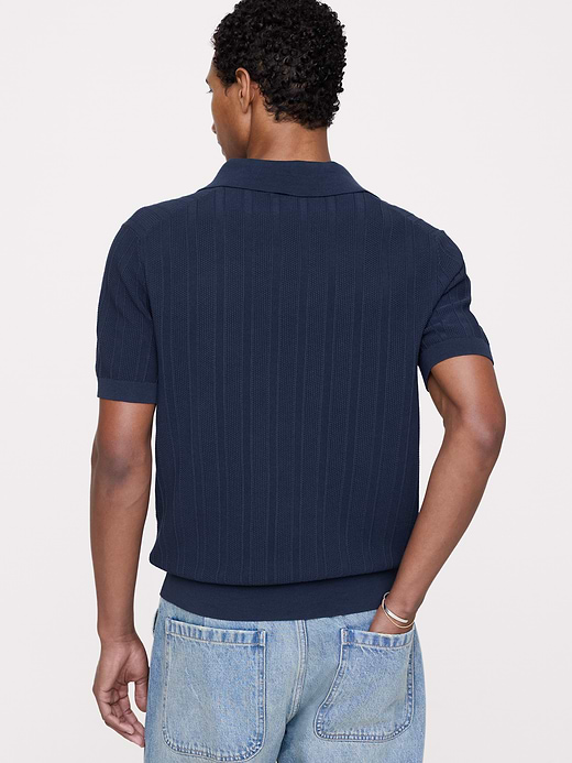 Banana Republic Textured Cotton Stripe Sweater Polo — photo 3
