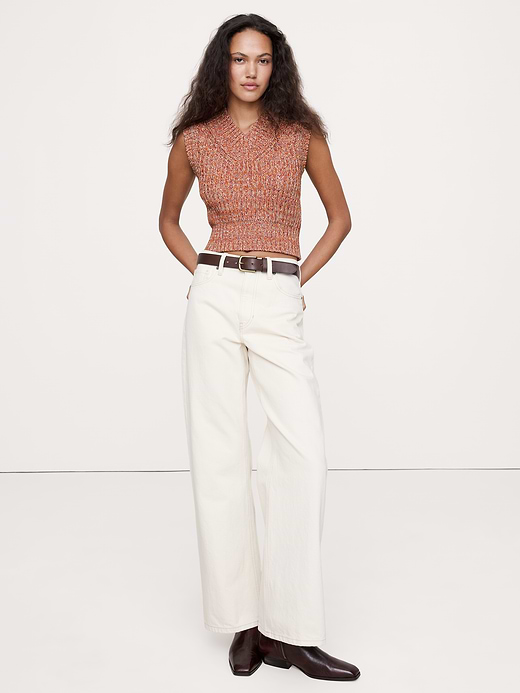Banana Republic Cotton V-Neck Cropped Sweater Vest — photo 1