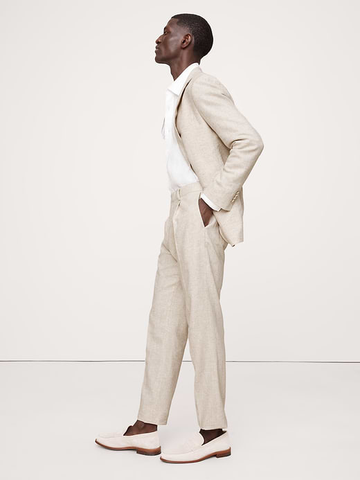 Banana Republic Herringbone Cotton-Linen Slim Suit Pant — photo 8