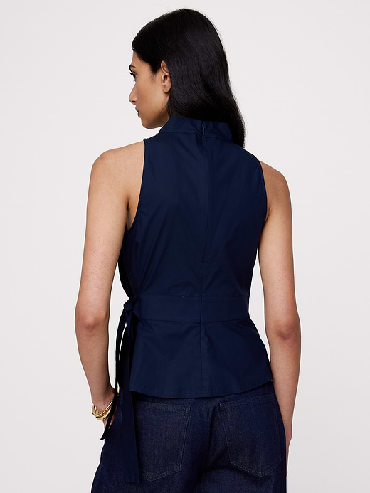 Banana Republic Cotton Poplin Cowl-Neck Tank — photo 3